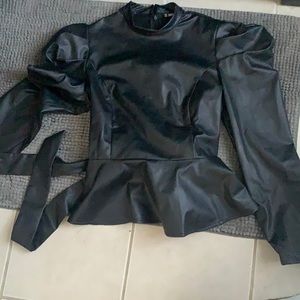 Faux leather shirt